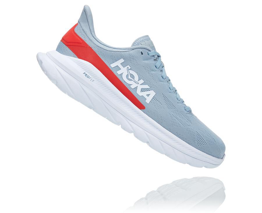 Hoka One One Mach 4 Löparskor Herr - Blå/Vita - WKZOA-6423